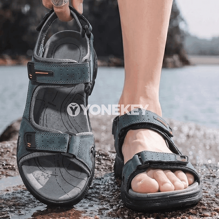 Erkekler üçin hakyky deri ýeňil plýaž sandalylary