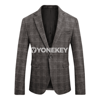 Britan stili kletkaly erkek blazer, dar kesimli, bir düwmeli, gündelik resmi model