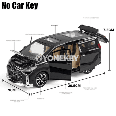 TOYOTA Alphard 1:24 metal model awtoulag, sesli‑yşykly, gapy açylýan