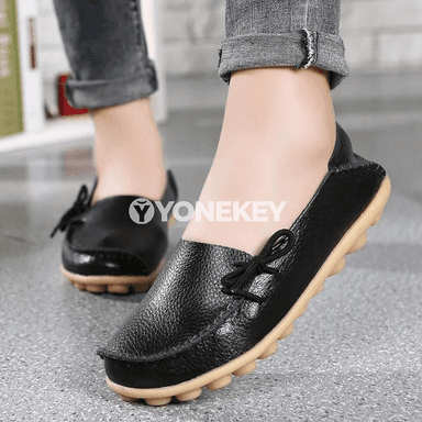 Zenanlar üçin güýz loafers köwüşleri, ýeňil platformaly deri mokasinler