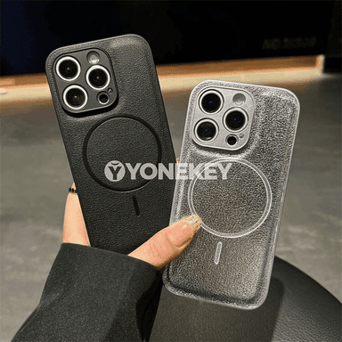 iPhone üçin MagSafe mat PU deri örtük, magnitli, mat görnüş