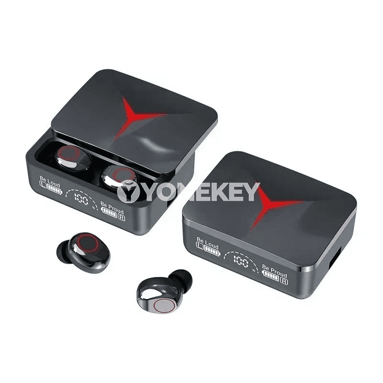 TWS M90 Bluetooth 5.3 simsiz sport nauşniklar, mikrofonly