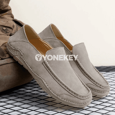 Hakyky deri erkek loafer köwüşler, rahat slip-on, uly ölçegli