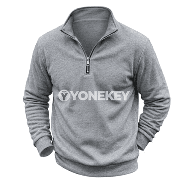 Erkekler üçin ýyly zipli sport switeri, ýumşak fleece içlikli