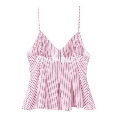Zenanlar üçin zolakly, arka açyk, ýazlyk slim fit top