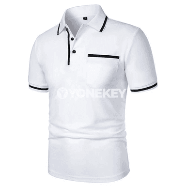 Erkekler üçin ýeňil, dem alýan gysga ýeňli polo futbolka, jübili