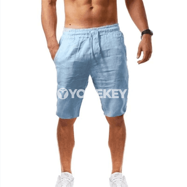 Erkekler üçin ýeňil çalt gurap bilýän sport şortlary, jübülü, ýaz-tomus