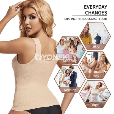 Zenanlar üçin şekillendiriji top, garyn kontrolly, giň gaýyşly bluzka