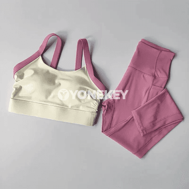 Aýallar üçin ýokary derejeli 2 bölekli yoga toplumy, sport eşigi