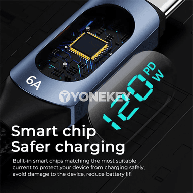 NNBILI 120W USB-C super zarýad kabeli, maglumat geçirişli