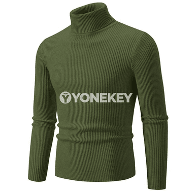 Erkekler üçin güýzki ýyly boýundaky switer, zolakly, ýokary boýunly