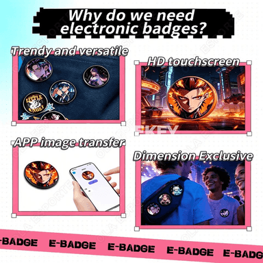 Anime görnüşli LED ekrany bolan akylly badge, täsin sowgat