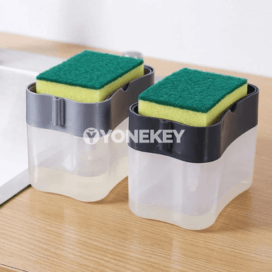 Awtomat sabyn dispenseri — aşhana üçin, sünger saklaýjy bilen