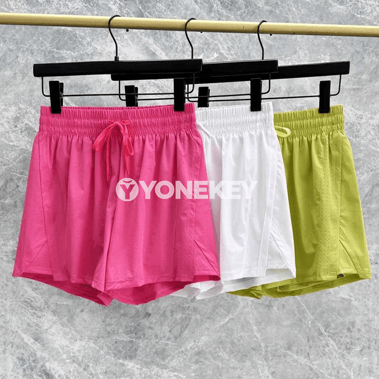 Aýal-gyzlar üçin ýokary belli sport şorty, 2-in-1 ýeňil model