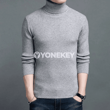 Erkekler üçin ýyly turtleneck switer, güýz-gyş üçin