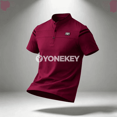 Erkekler üçin mandarin ýakaly ýazlyk polo köýnek