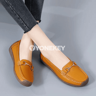 Zenanlar üçin ýeňil deri mokasinler, slip-on rahat aýakgaplar, 35-43