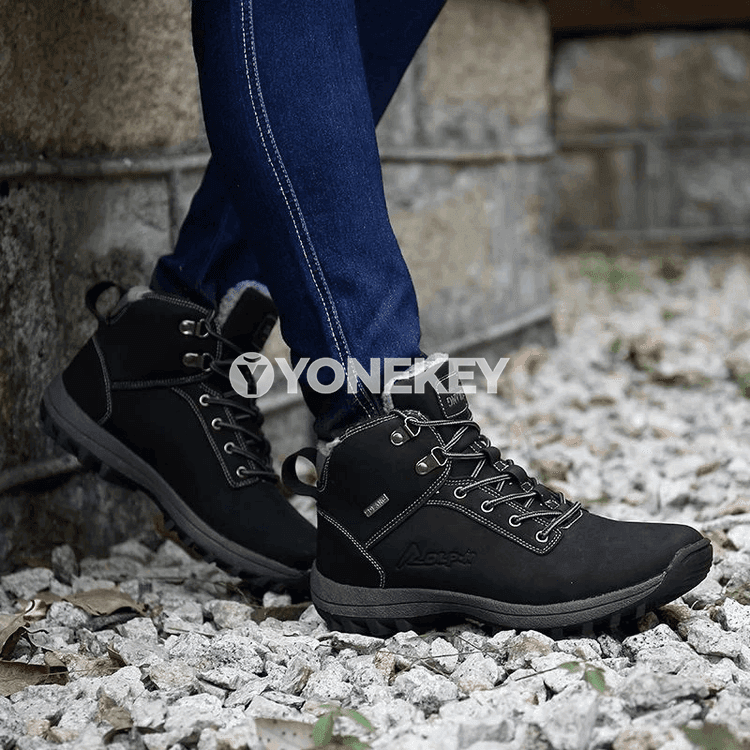 Erkekler üçin ýyly, suw geçirmeýän ankle botlar, gyşky iş aýakgaplary