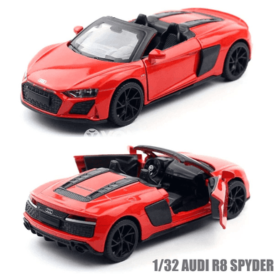 Audi R8 Spyder 1:32 metal model awtoulag, açylýan gapyly