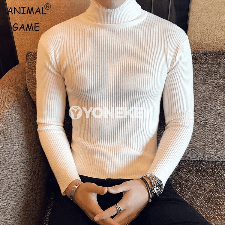 Erkekler üçin gyş ýyly turtlenek trikotaj köýnek
