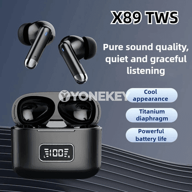 X89 simsiz Bluetooth 5.3 naýnikler, suw geçirmeýän sport üçin