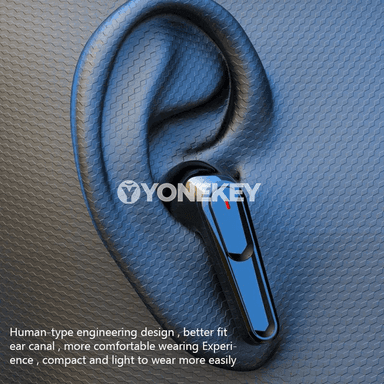 TWS Bluetooth 5.3 simsiz nauşnikler, mikrofonly, sport üçin