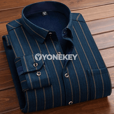 Gyş üçin ýyly fleece bilen erkekler üçin öýken köýnek, gözenekli uzyn ýeňli