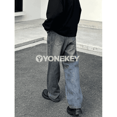 Erkekler üçin giň kesimli denim jynsy balaklar, şäher stili