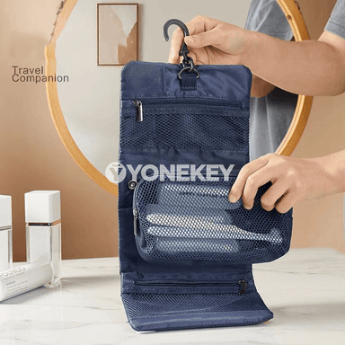 Bukjalýan syýahat kosmetik sumka – asylýan, köp bölümlik