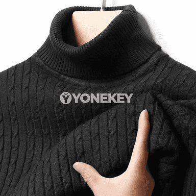 Erkekler üçin ýyly boýnly uzyn ýeňli triko switer