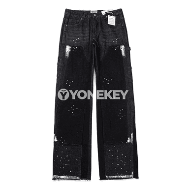 Erkek-zenanlar üçin döwrebap ýyrtyk patchwork jinsiler, dar kesim