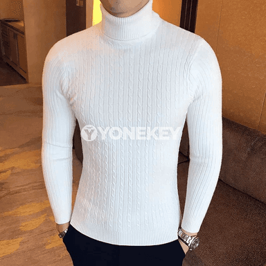 Erkekler üçin gyş ýyly turtlenek trikotaj köýnek