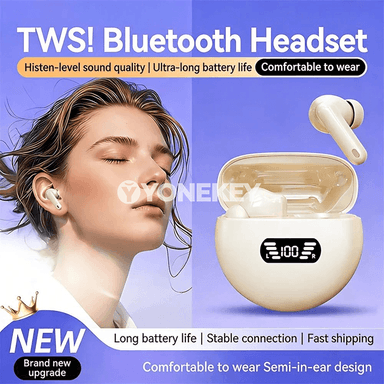 TWS simsiz Bluetooth gulaklyk, displeýli, mikrofonly, 18 sagat