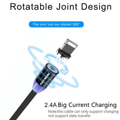 NNBILI LED magnit USB kabeli, Type C / Micro USB çalt zarýad