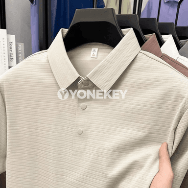 Erkekler üçin dem alýan polo futbolka, gysga ýeňli sport stil