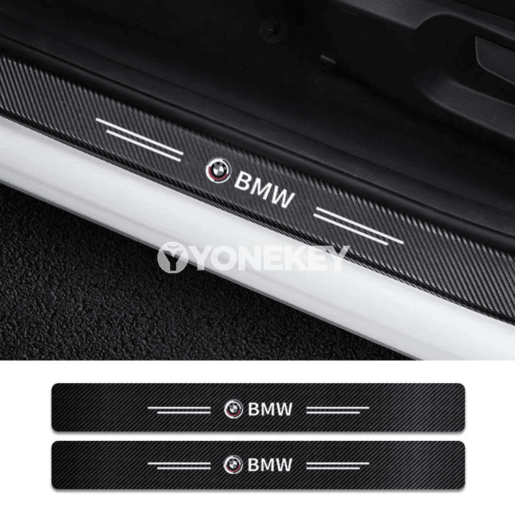 BMW üçin karbon doly sill gorag stikeri, bagaj we threshold listi