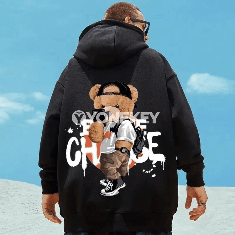 Erkekler üçin oversized kapşonly pulower, ajdarbasy çaply