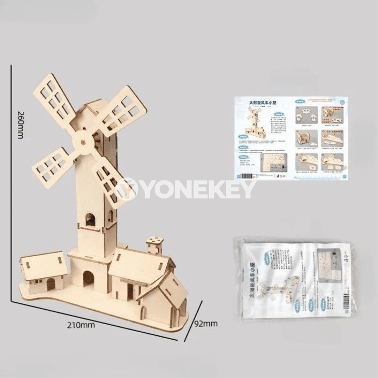 Gün energiýaly ýel degirmenli öýler 3D agaç gurluşyk toplumy