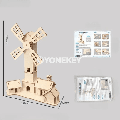 Gün energiýaly ýel degirmenli öýler 3D agaç gurluşyk toplumy