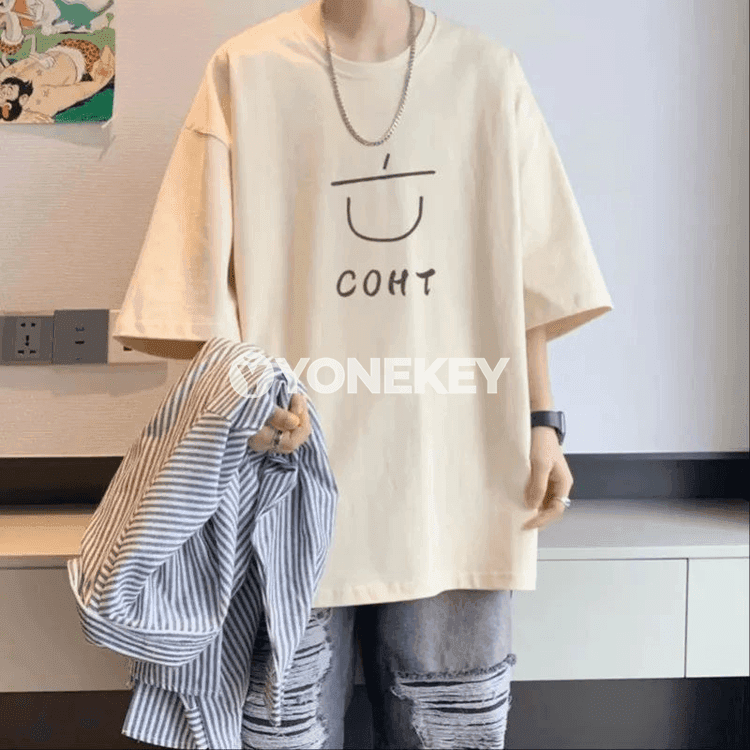 Erkekler üçin ýumşak graffiti çaply gündelik futbolka, M-8XL