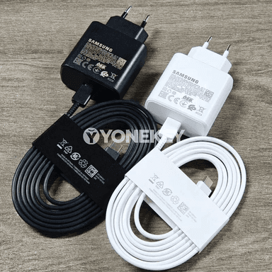 Samsung Galaxy üçin 45W USB-C çalt zarýad beriji adapter, kabel bilen