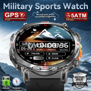 GUHUAVMI KC93 GPS sport akylly sagat, 5ATM suw geçirmez, Bluetooth jaňly