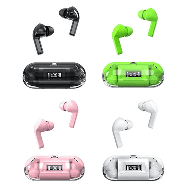 TM20 simsiz TWS Bluetooth 5.3 nauşnik, LED displeýli
