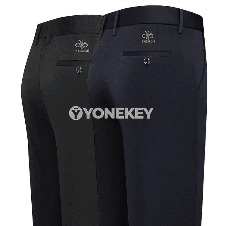 Erkekler üçin ýaz-güýz inçe smart casual jalbarlar, tikinli görnüş