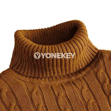 Erkekler üçin ýyly boýunly uzyn ýeňli switer, gündelik gyş modeli
