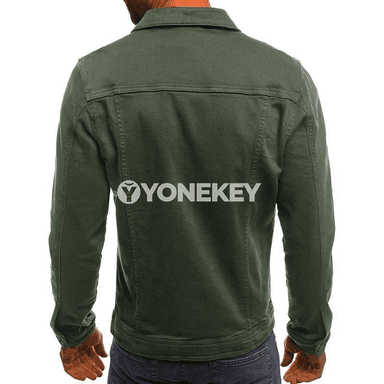 Erkekler üçin ýeňil jyns eňňitli jacket, ýaz-güýz üçin gündelik stil