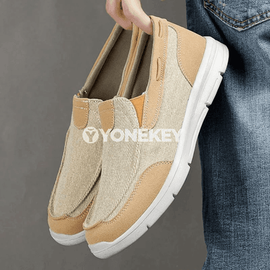 Erkekler üçin tomus ýeňil kanwa köwüşler, rahat slip-on krasowka