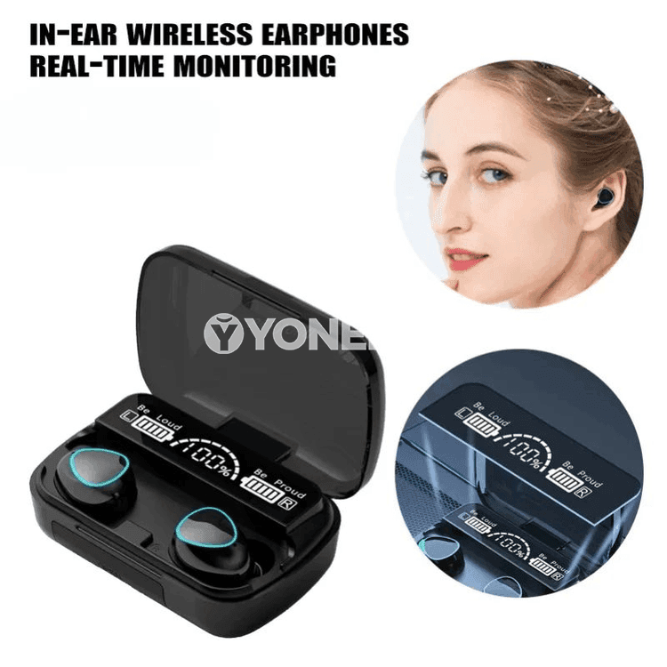 M10 simsiz Bluetooth naýnikler, sport üçin mikrofonly TWS
