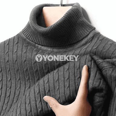 Erkekler üçin ýyly boýnly uzyn ýeňli triko switer