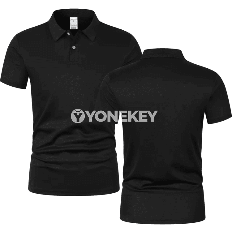 Erkekler üçin 3D çaply, dem alýan, gysga ýeňli polo köýnek